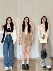 Wanita tampil stylish dengan outfit fashion secondhand